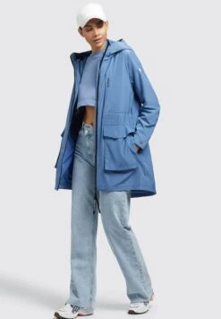 Khujo Mantel Ging - Halflange Jas - Blau -Khujo Kleding Winkel 821fba3294d842b49de921c484e92ff7