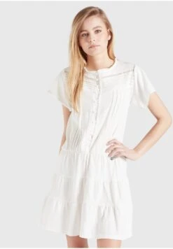 Khujo Kapua - Jurk - Weiß -Khujo Kleding Winkel 88a19567238a47a99295fc7afde183a2