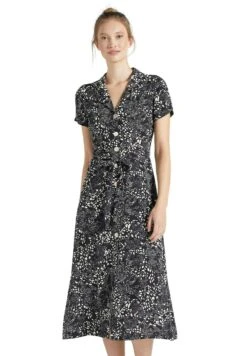 Khujo Goya - Blousejurk - Schwarz Weiß Gemustert