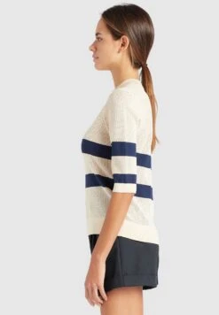 Khujo Chumane - T-Shirt Print - Sand/Dark Blue -Khujo Kleding Winkel 94366046702941ffbecddc1f450aeddc