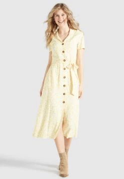 Khujo Goya - Blousejurk - Gelb-Weiß Geblümt